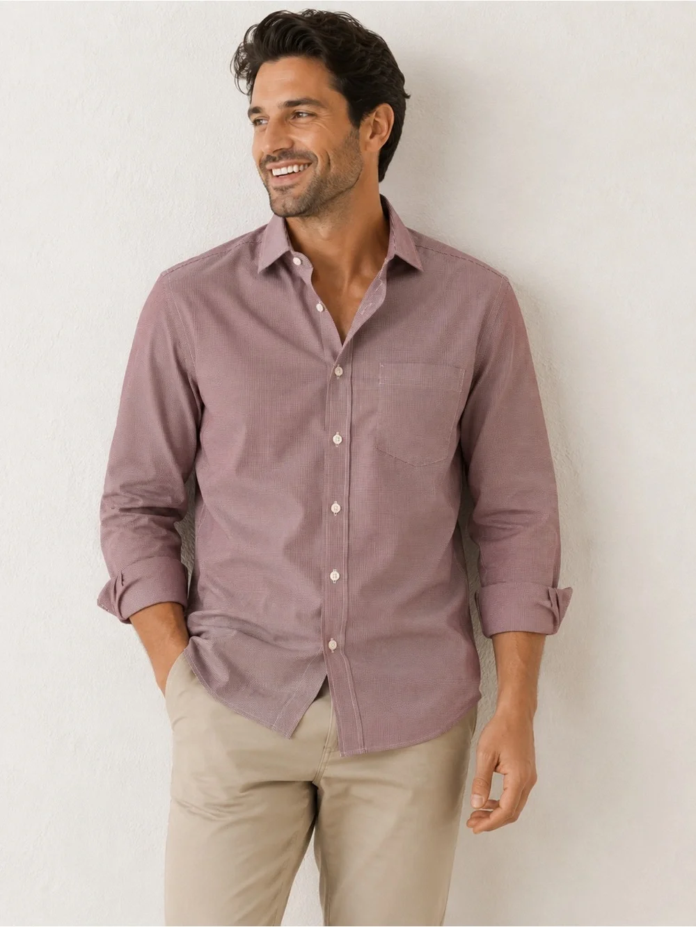 J. Crew‎ 100% Cotton Mauve Long-Sleeve Button-Down Shirt M